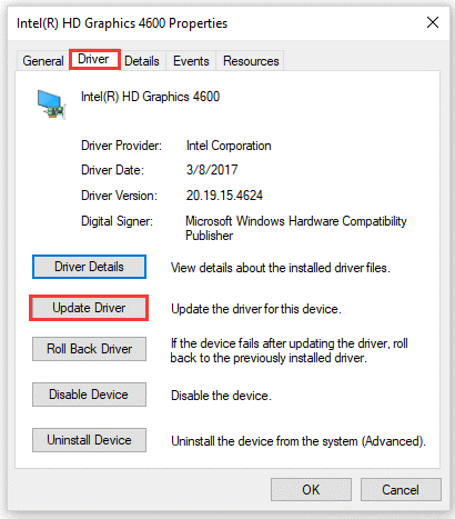 click Update Driver