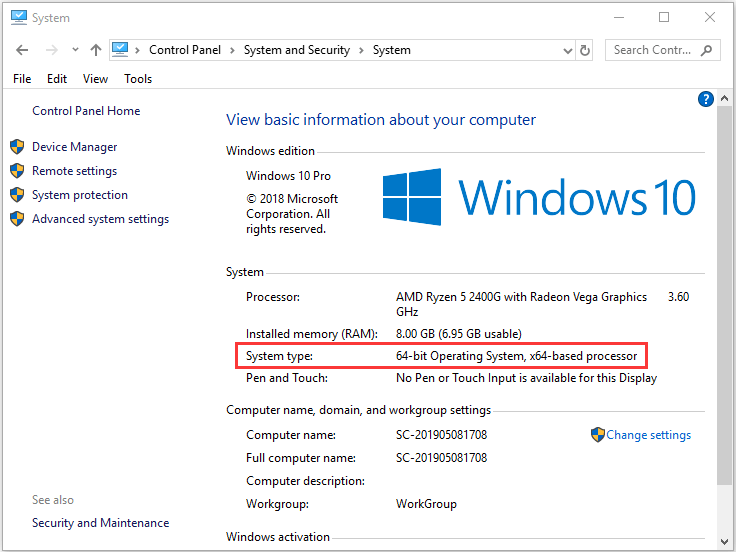 check the bit version of Windows