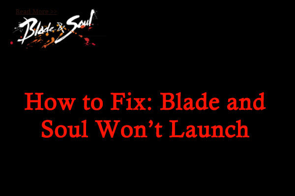 Blade and Soul won’t launch