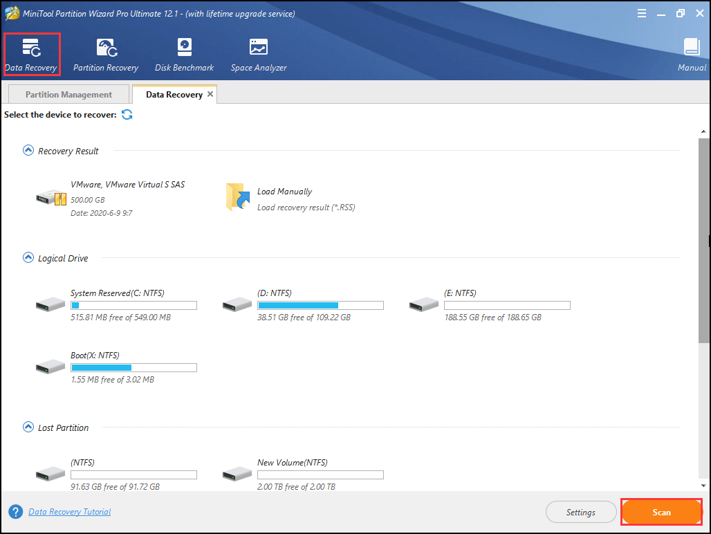 activate Data Recovery feature