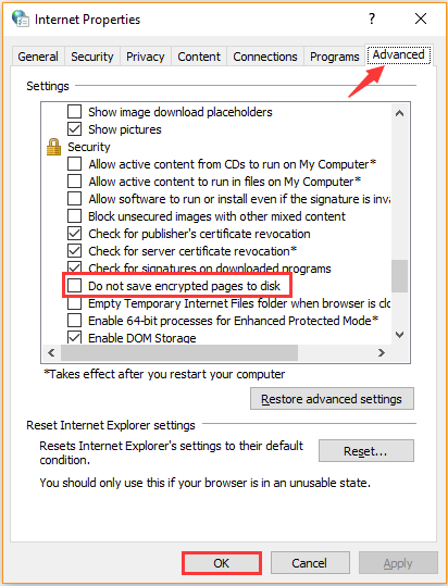 Do not save encrypted pages to disk