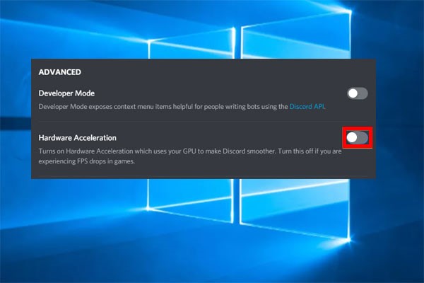 disable Hardware Acceleration