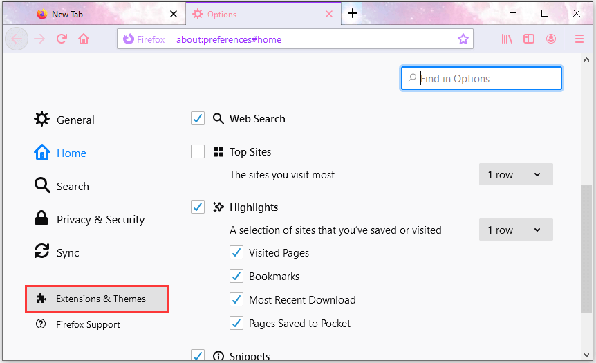 firefox dark theme blue glow on tab