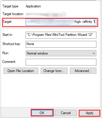 change CPU priority and affinity
