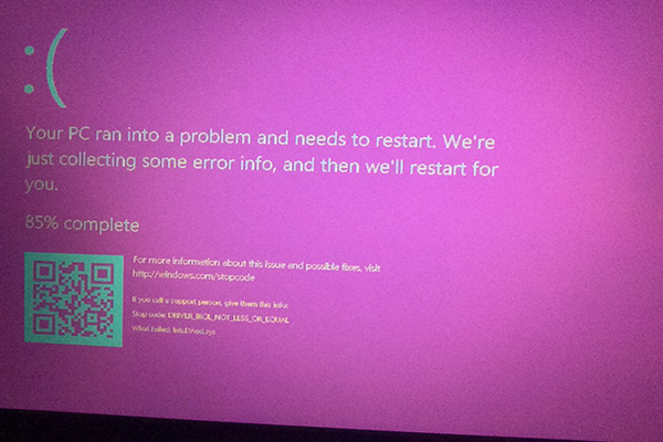 pink screen of death