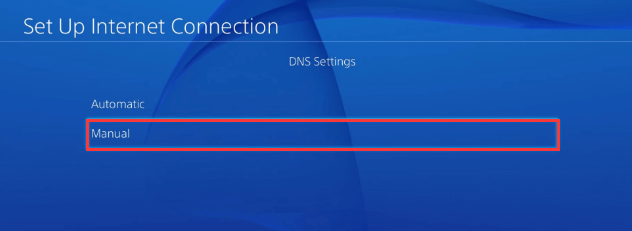 select Manual DNS settings