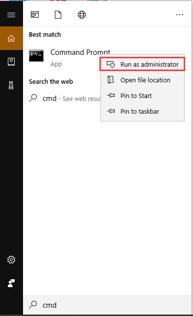 run Command Prompt as administrator
