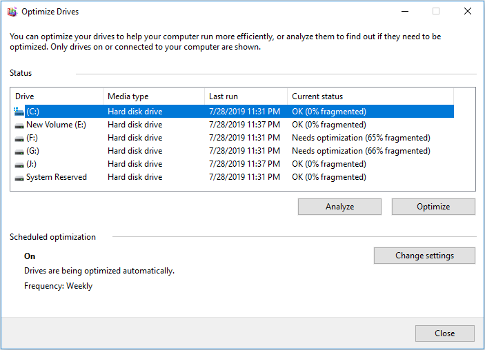 optimize drive