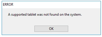 wacom a supported tablet was not found on this system wacom a supported tablet was not found on this system