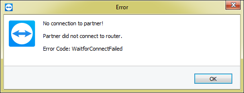 wait for connection failed teamviewer