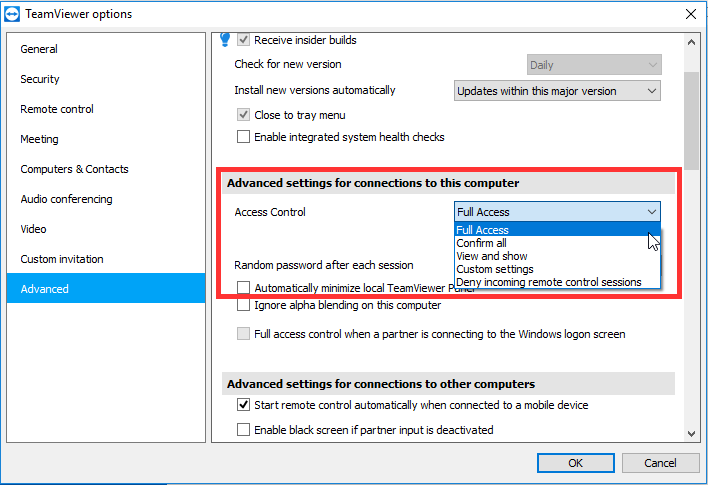 choose Full Access option