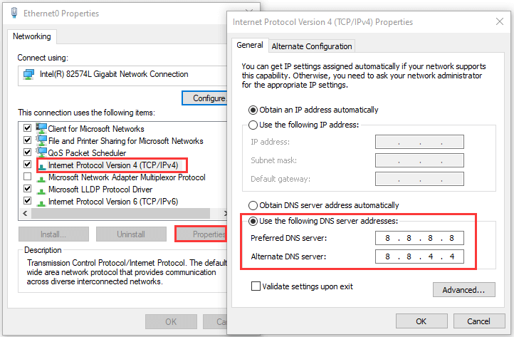 use Google DNS