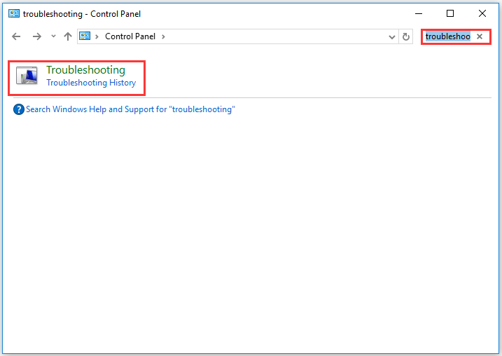 find the Troubleshooting option