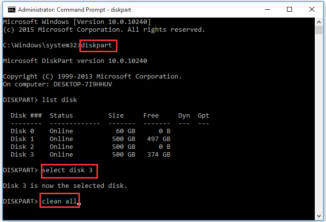 the process of formatting a hard drive using diskpart