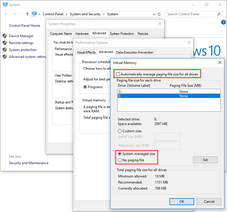 move virtual memory to SSD