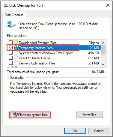 clean up temporary files