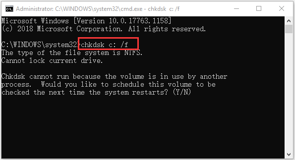 check file system in Command Prompt