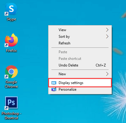 select Display settings
