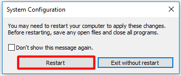 click Restart