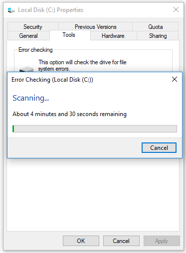 watch the scan progress