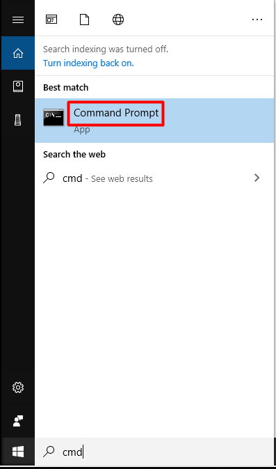 click Command Prompt