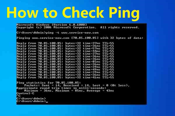 how to check ping