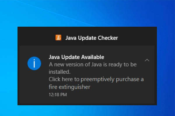 java update checker windows 10