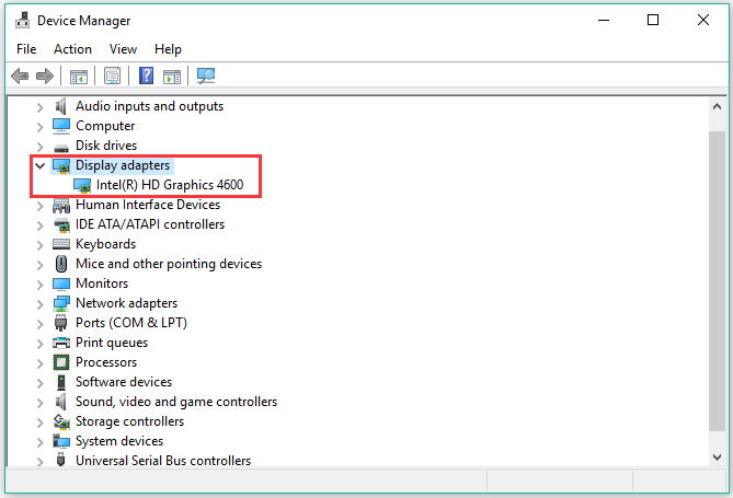 check video card through Device Manager