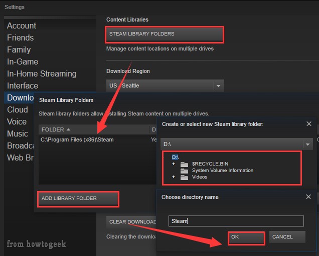 installing steam outside program files x86