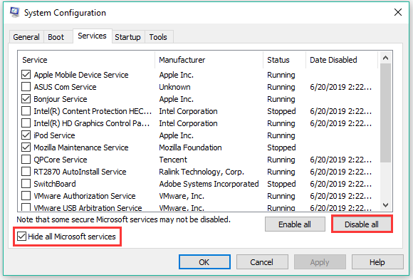 disable all third-party services