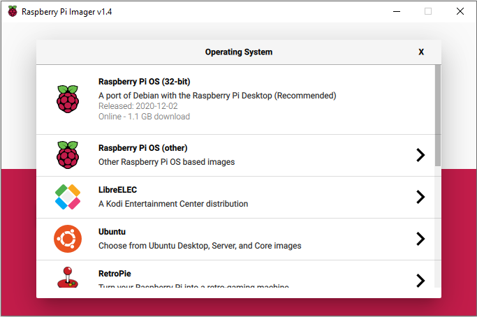 elige el sistema operativo Raspberry Pi