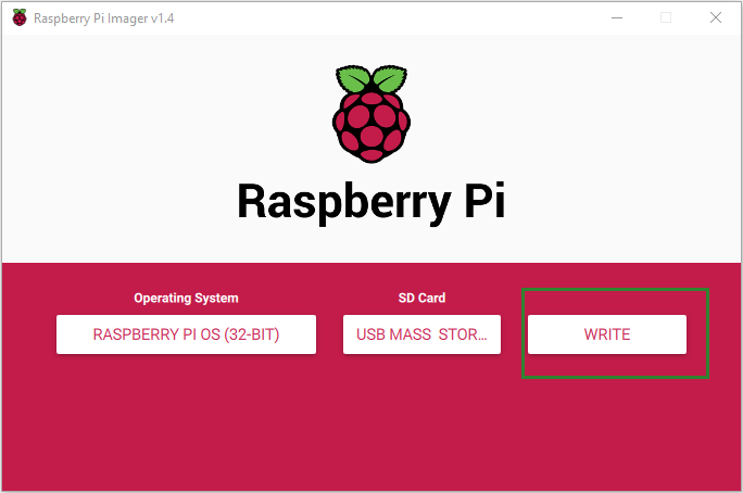 escribir el sistema operativo Raspberry Pi en la tarjeta SD