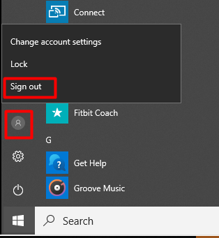 click on sign out
