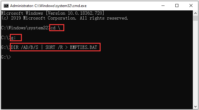 create an EMPTIES.BAT file