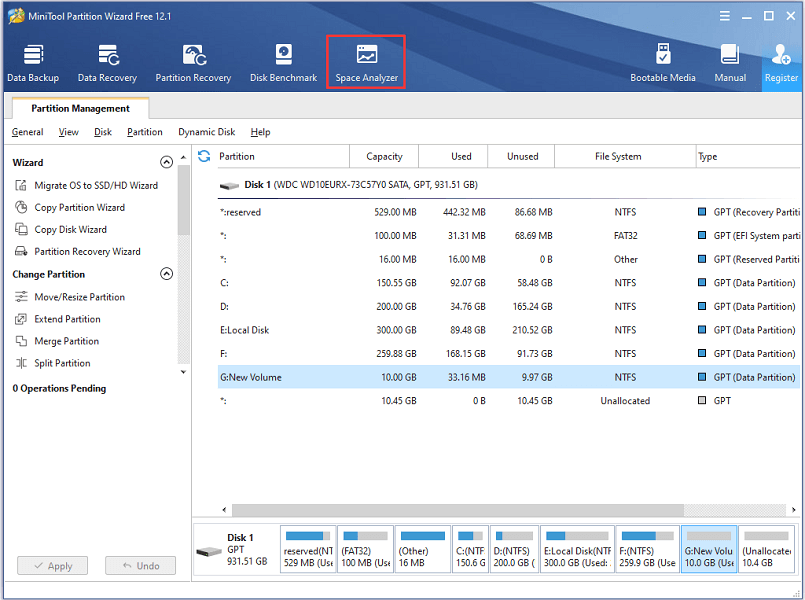 click Space Analyzer