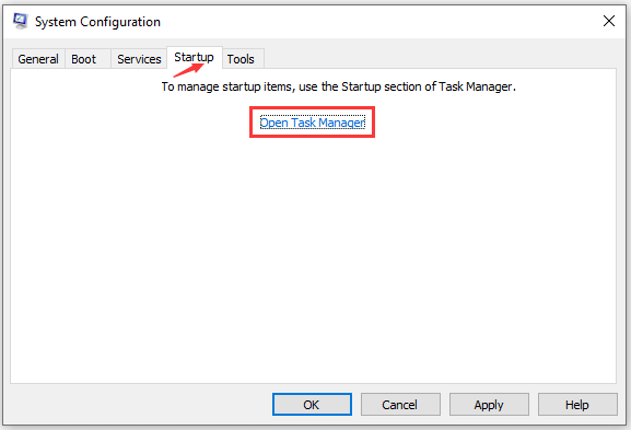 click on Open Task Manager