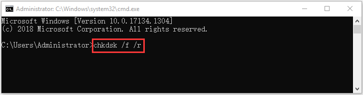 run chkdsk command