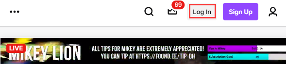 click on Log in
