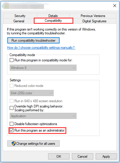 run the game executable file as administrator