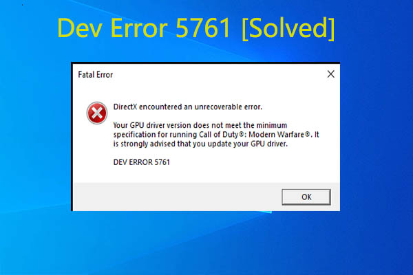 Dev error 5761