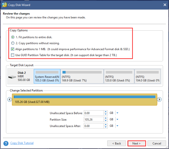 check the Copy Methods
