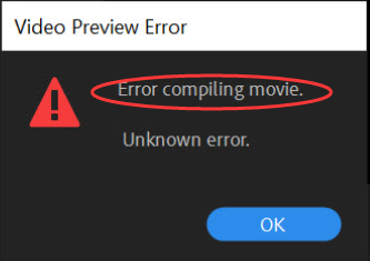Error compiling movie. Unknown error