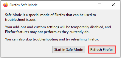 refresh Firefox