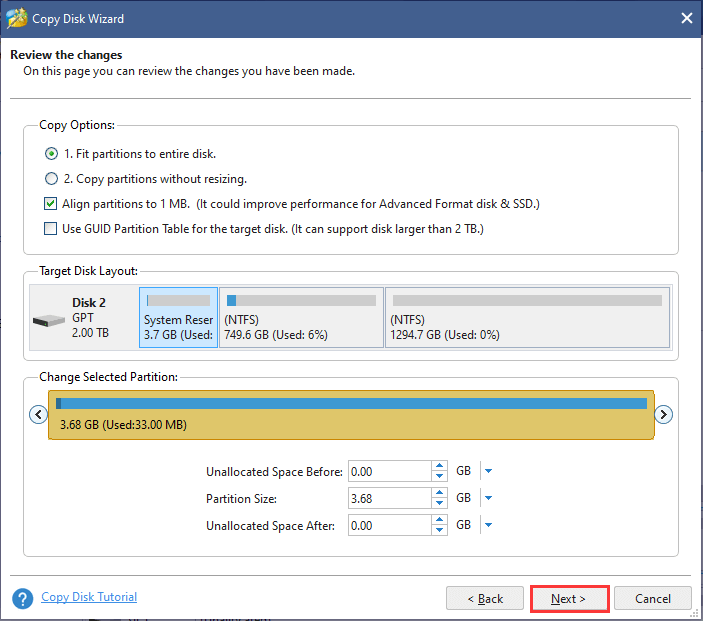 configure new disk