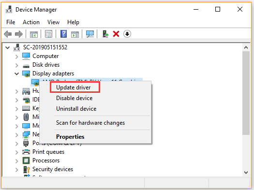 update graphics card driver