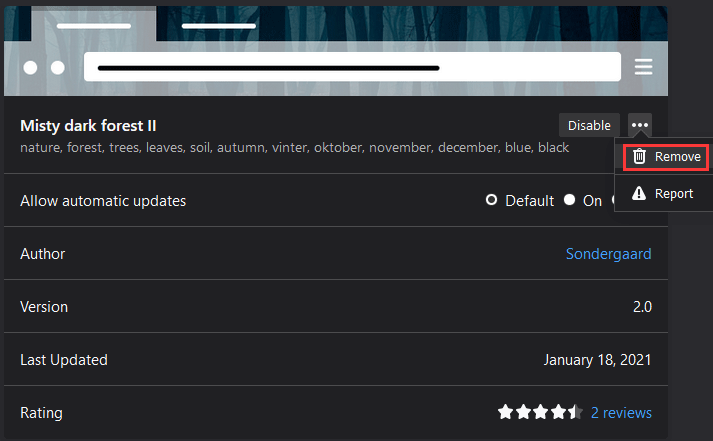 remove added add-ons