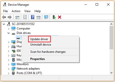 click on Update driver