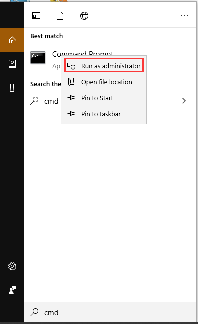 run Command Prompt as administrator