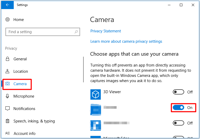 turn on the camera access of Zoom meetings