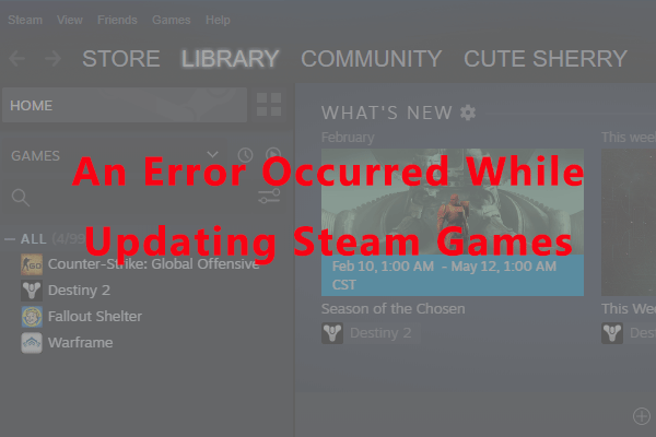 Steam ocorreu um erro ao atualizar a falha do disco